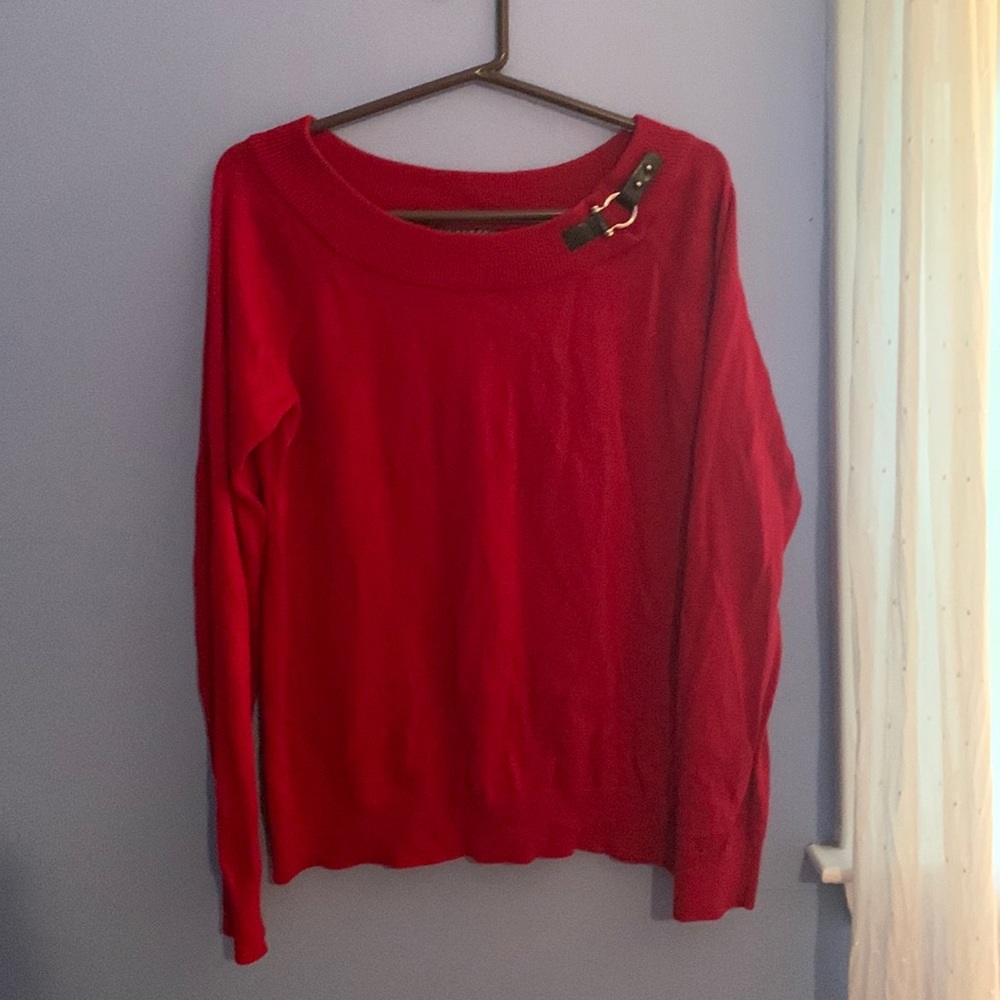 Ralph Lauren Red Wide Neck Sweater
